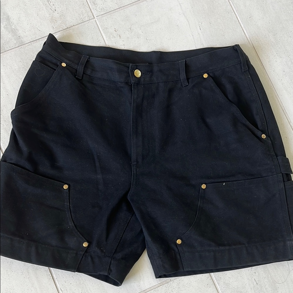 Black Shorts with Gold Button Details by Heem